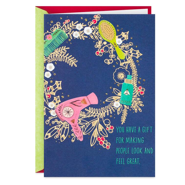 You Make People Look Great Holiday Thank-You Card for Hairstylist