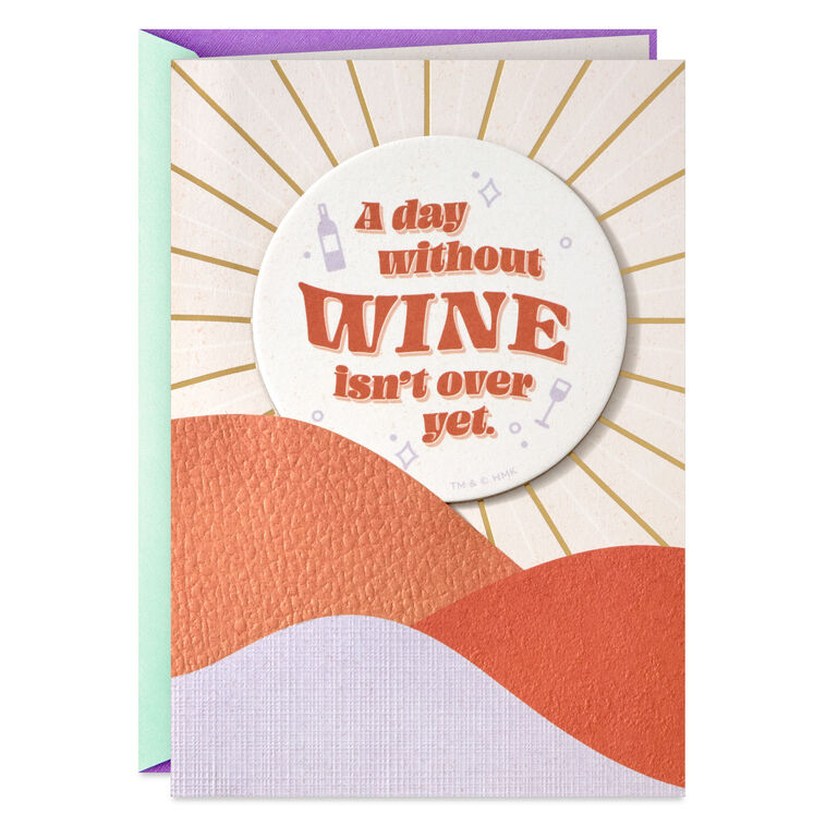 A Day Without Wine Funny Birthday Card With Coaster