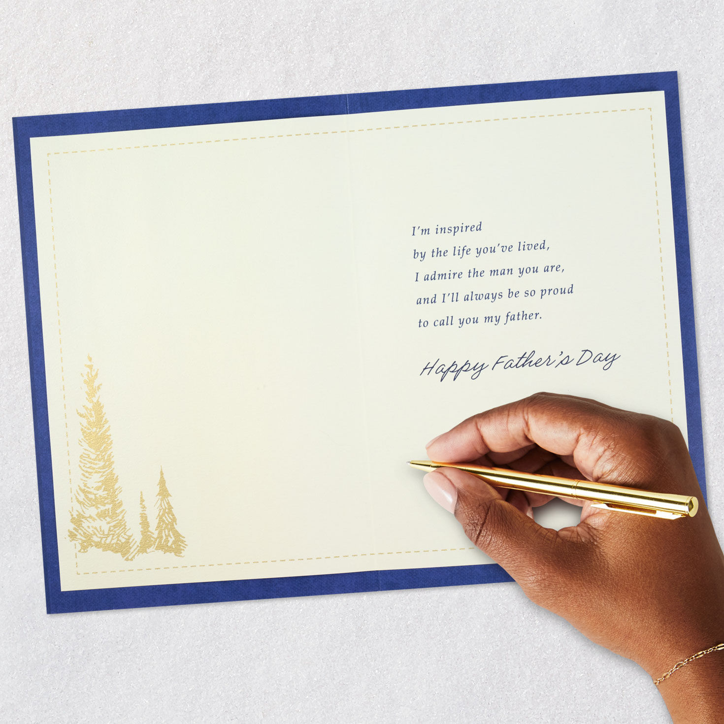 Stag Deer in Mountain Forest Dad Father's Day Card Signing card image number 6