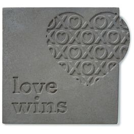 Love Wins Stamped Concrete Sign, 6x6, Love Wins Stamped Concrete Sign, 6x6, , large