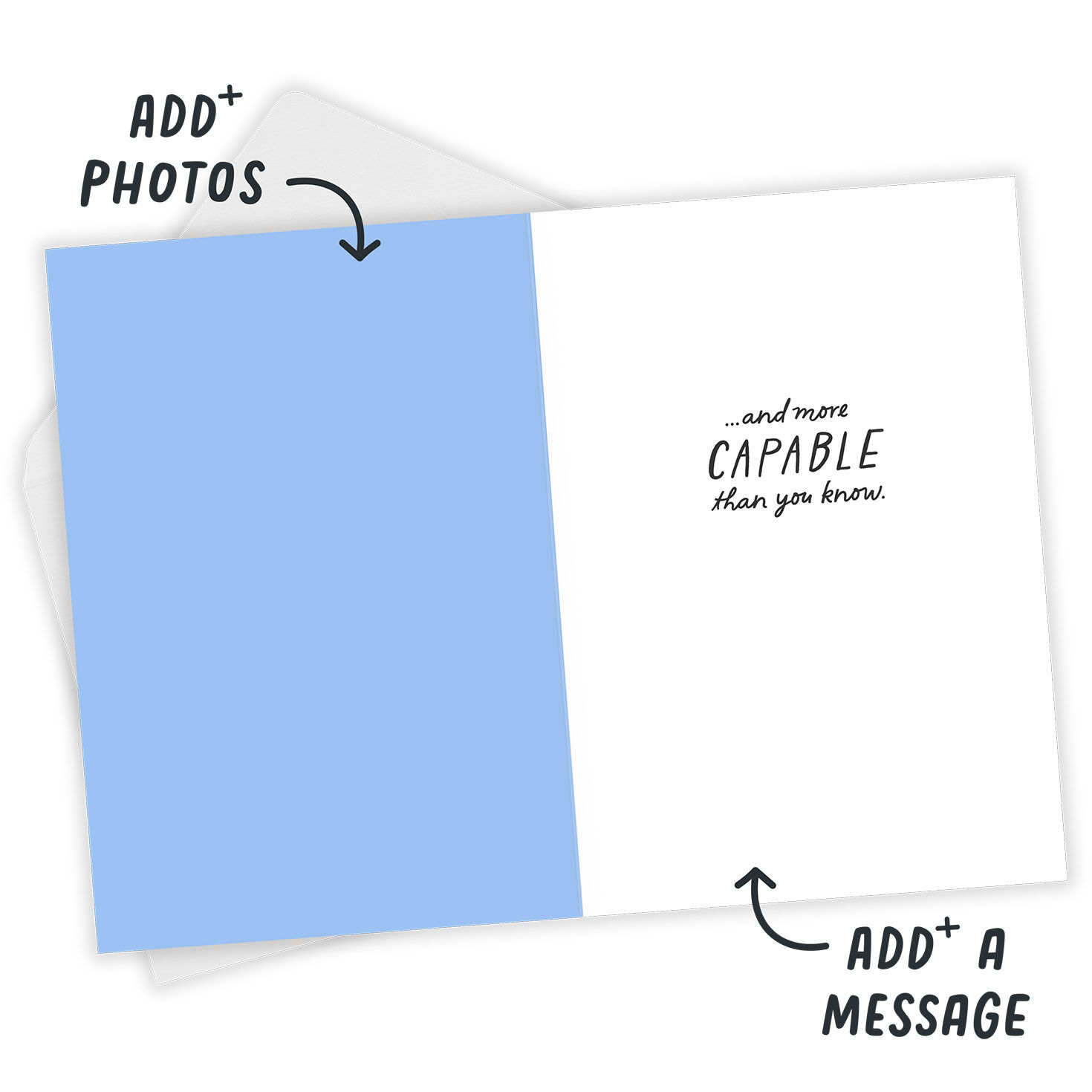 Ant Holding Leaf Personalized Encouragement Card Open Card with Envelope indicating personalization image number 3