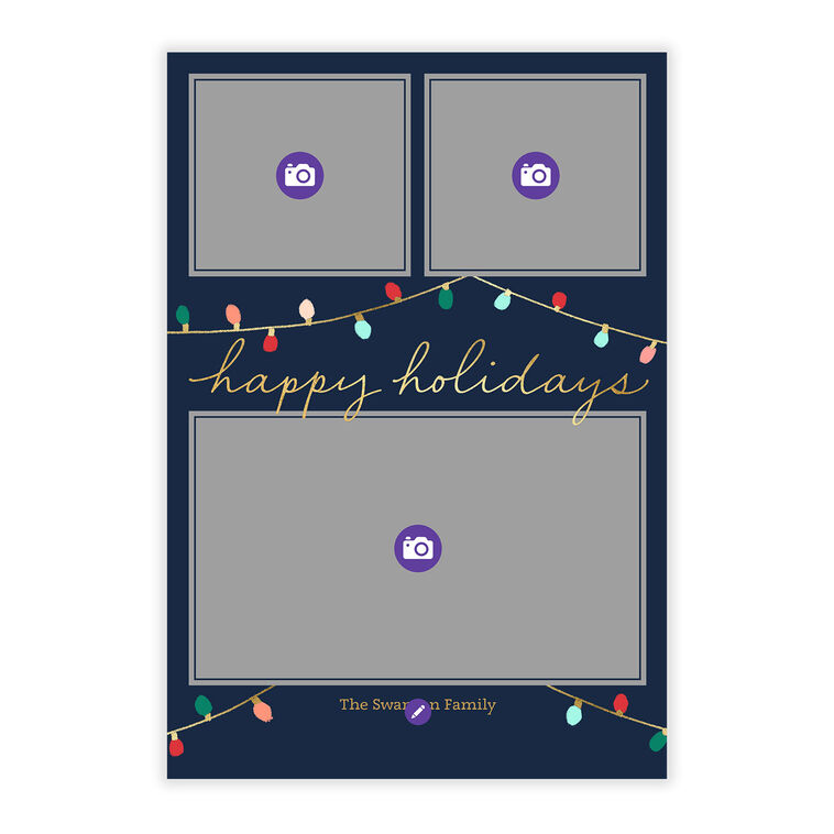 Colorful Lights Flat Holiday Photo Card, , large image number 5