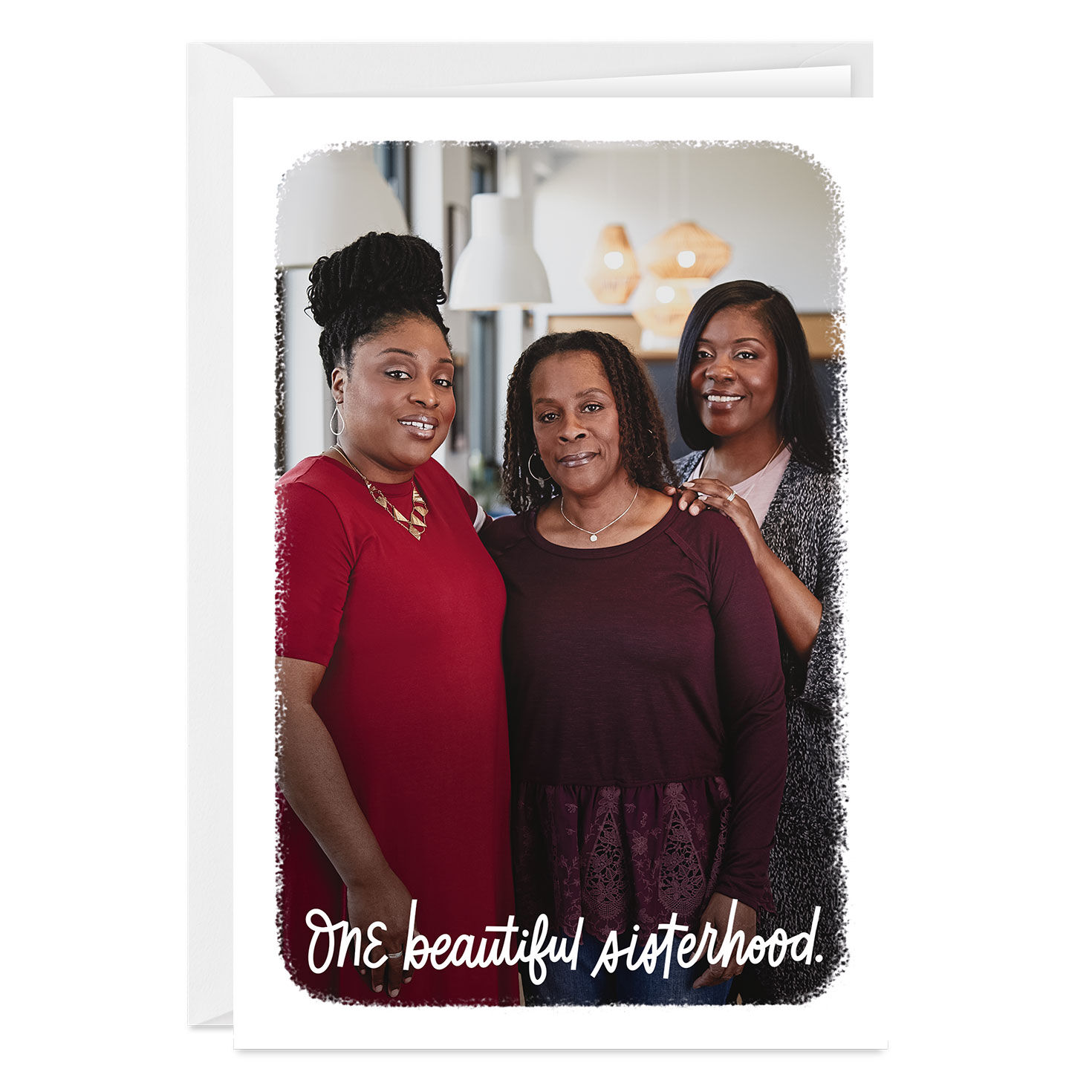Beautiful Sisterhood White Frame Custom Card