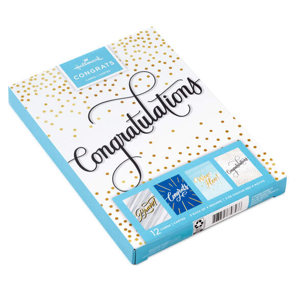 Bold and Fancy Boxed Congratulations Cards Assortment, Pack of 12