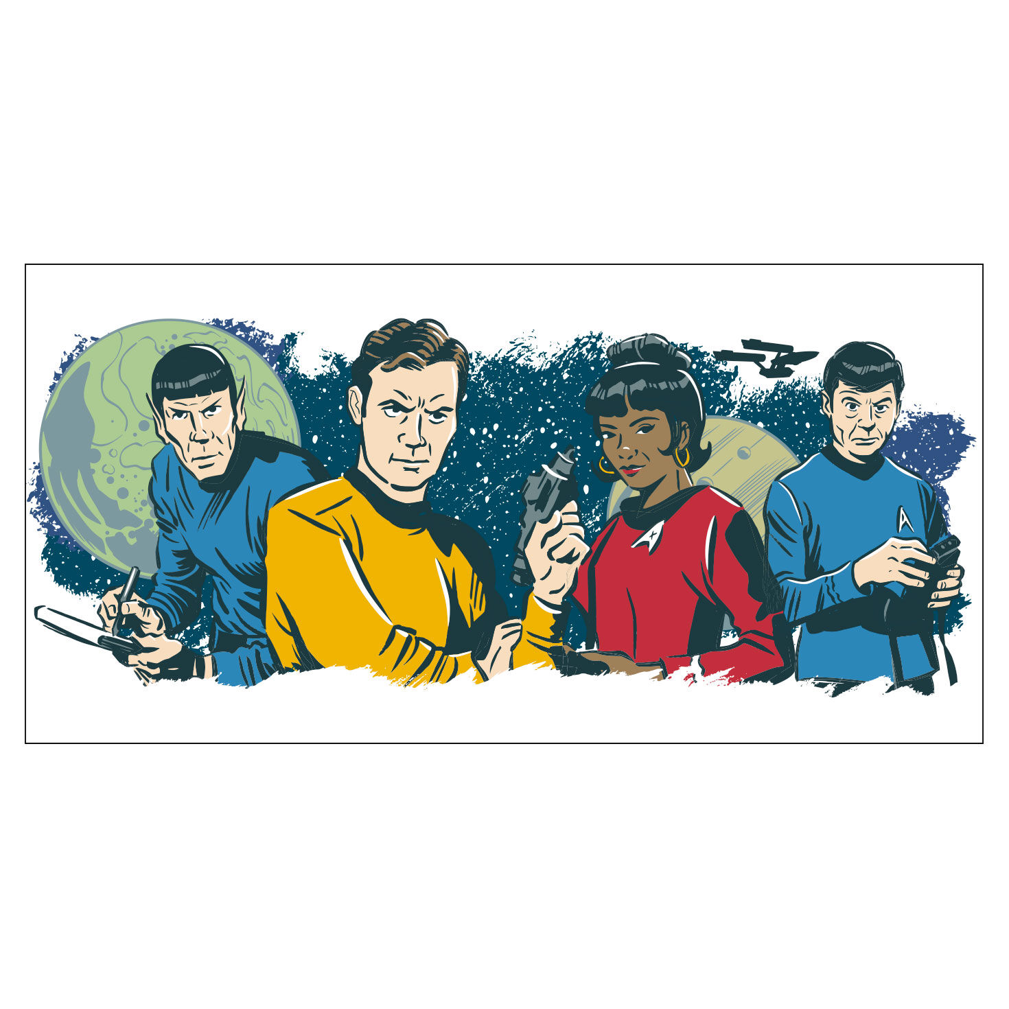 Star Trek Spock, Kirk, Uhura, Bones Collector Glass  image number 2