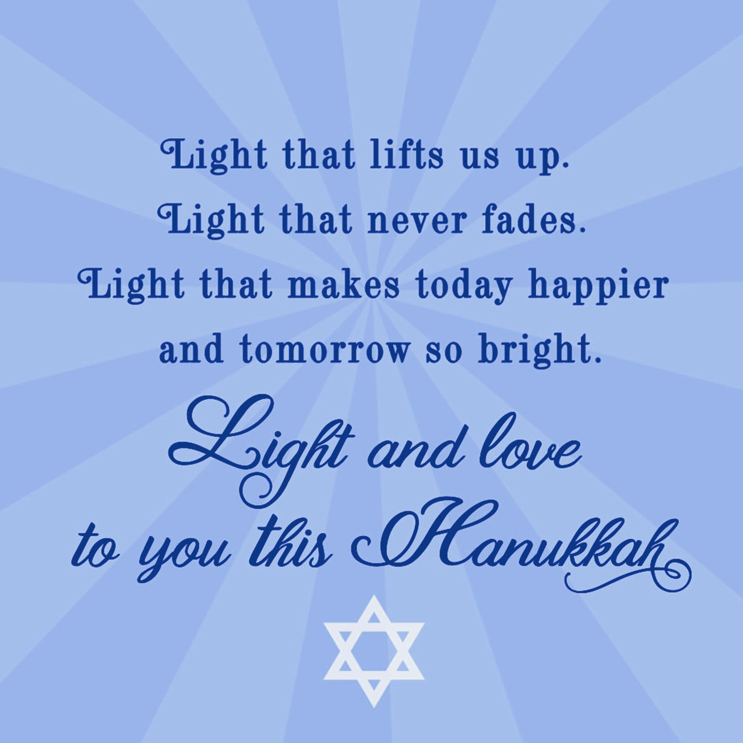 Radiant Silver and Blue Star of David Hanukkah Card  image number 2