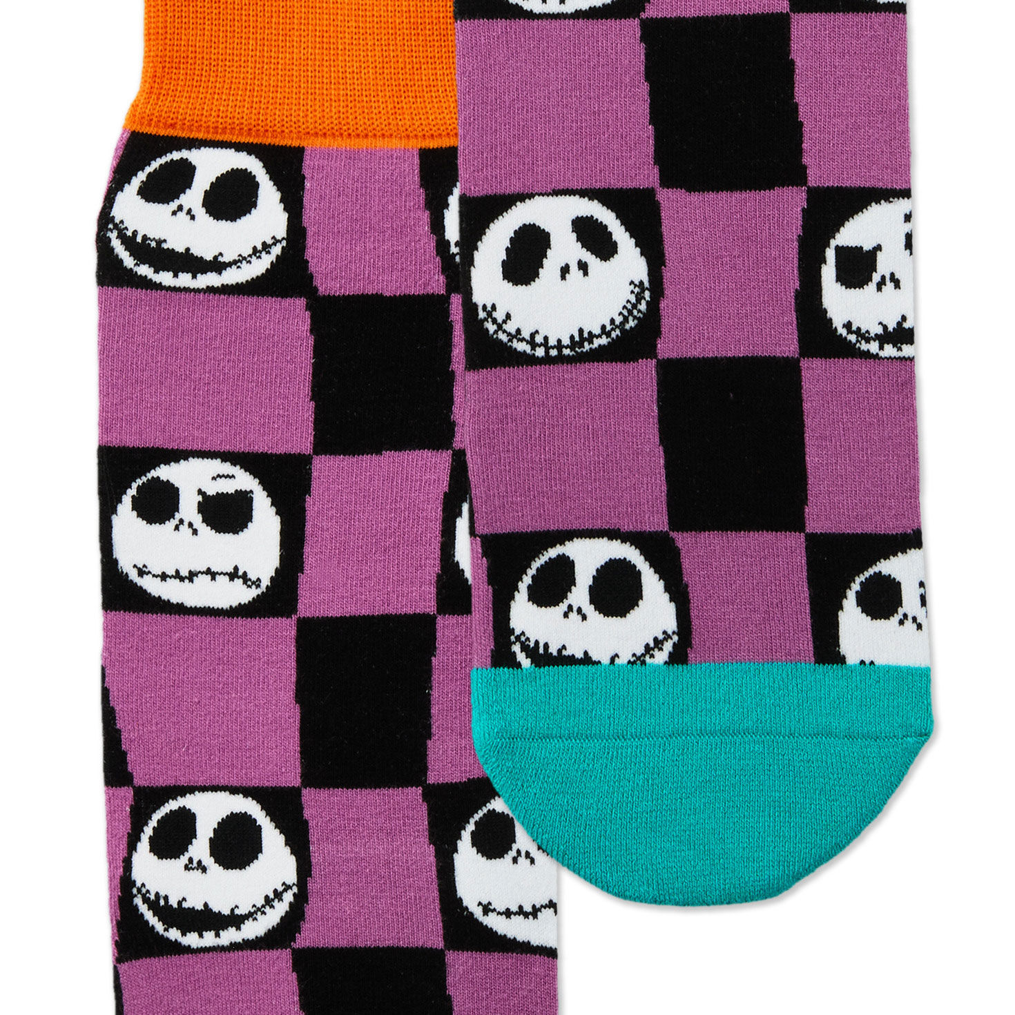 Nightmare Before Christmas Jack Faces Crew Socks closeup detail image number 3