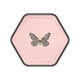 Butterfly on Pink Hexagonal Dessert Plates, Set of 8