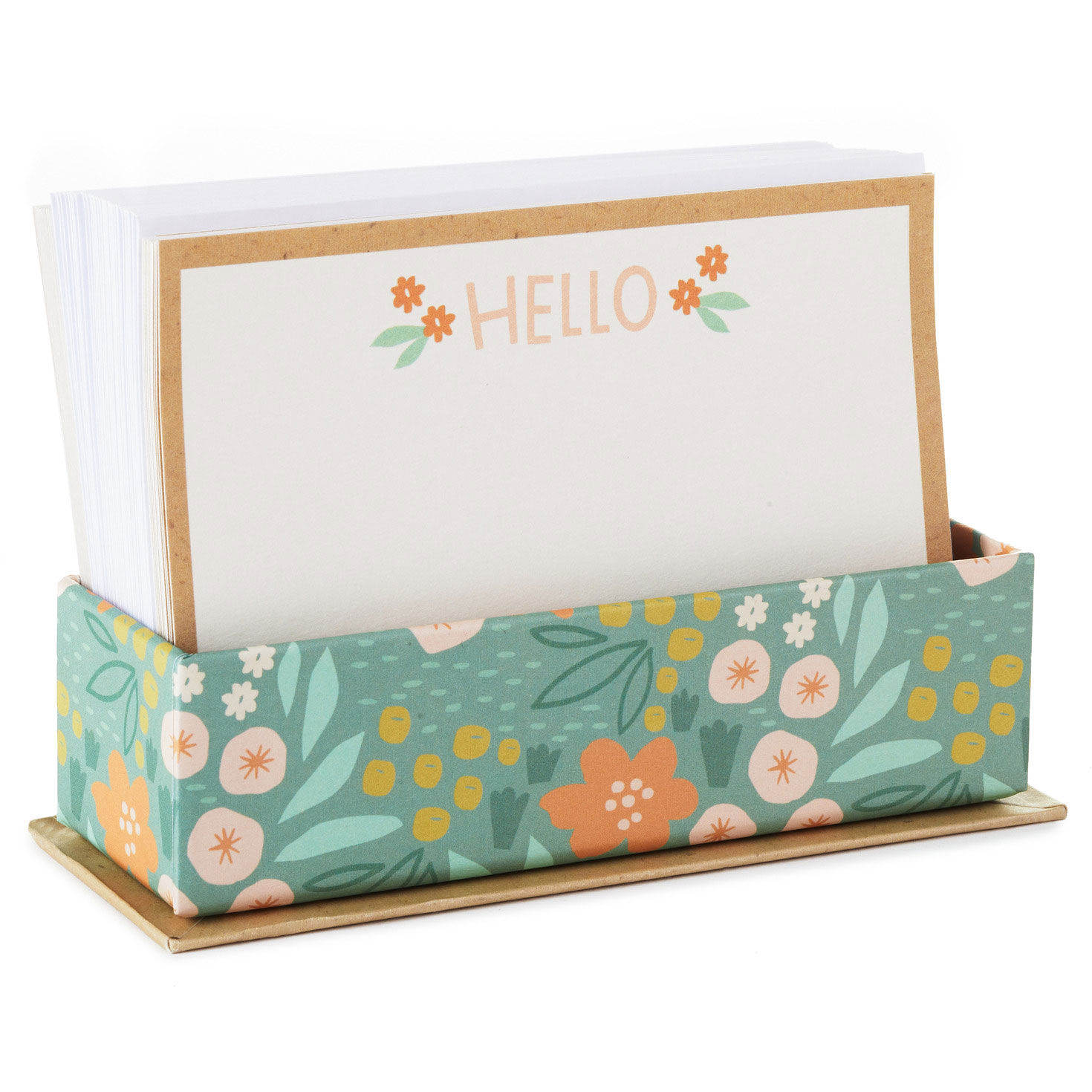 Ivory Floral Flat Note Cards in Caddy, Box of 40 Note Cards Hallmark