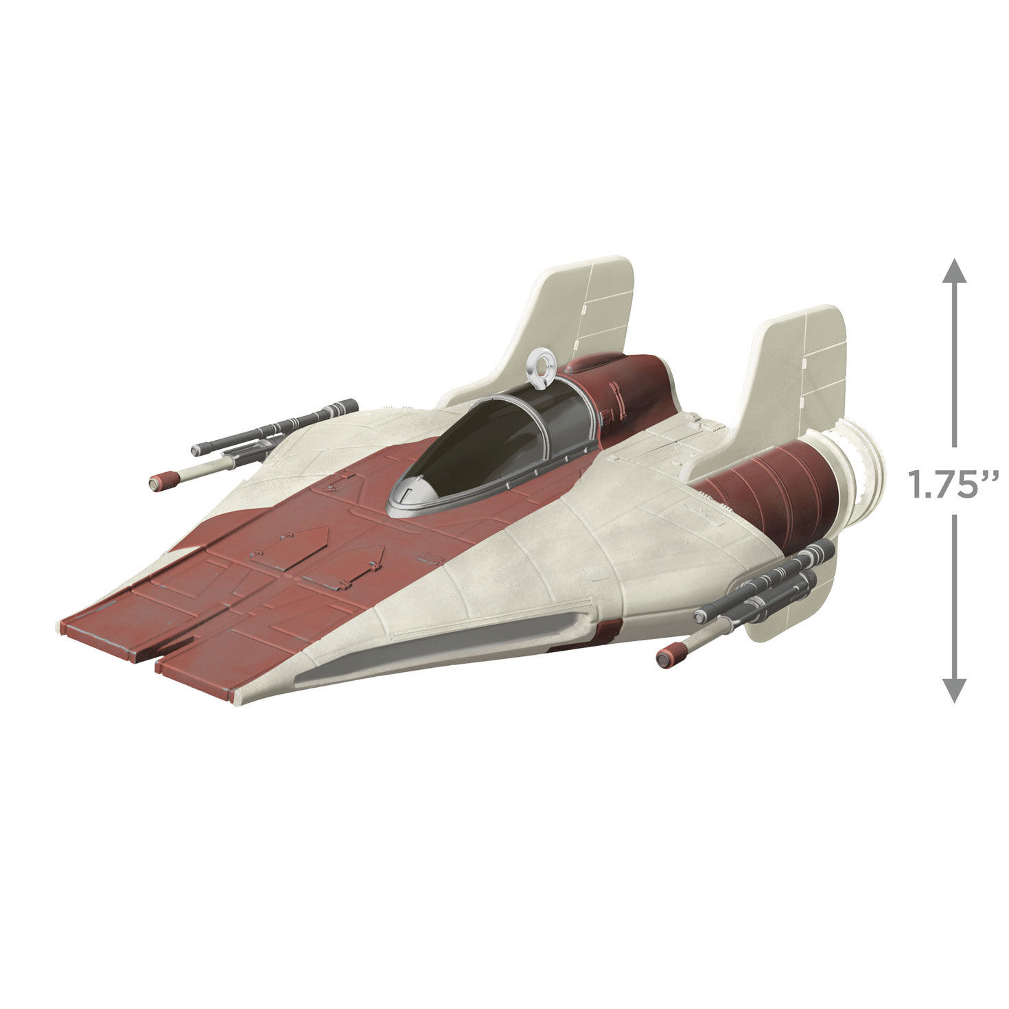 Star Wars A-Wing Fighter Keepsake Ornament measurement image number 3