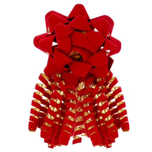 Flocked Red and Gold 2-Pack Gift Bow Set, 