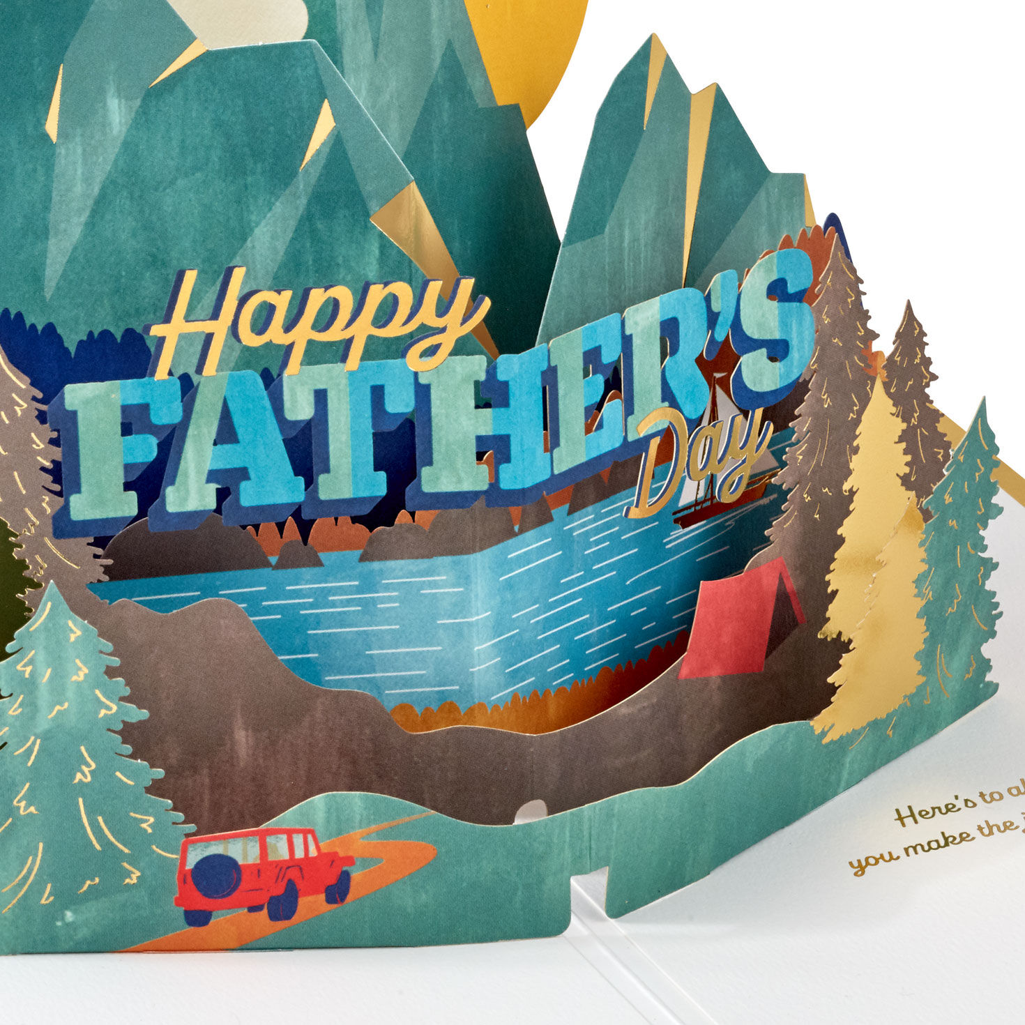 Mountain Adventure 3D Pop-Up Father's Day Card pop-up detail image number 4