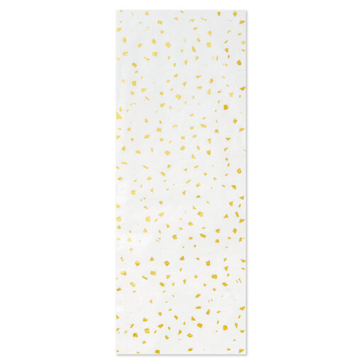 Gold Foil Flecks on White Tissue Paper, 4 sheets, 