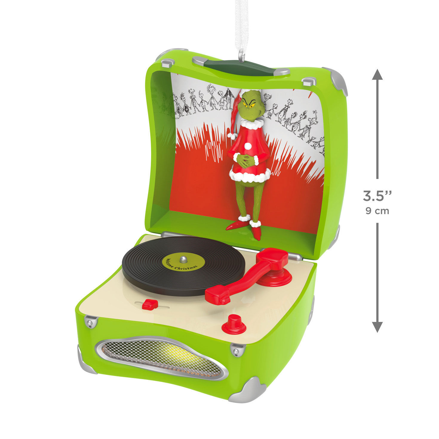 Grinch Record Player Keepsake Ornament measurement image number 3