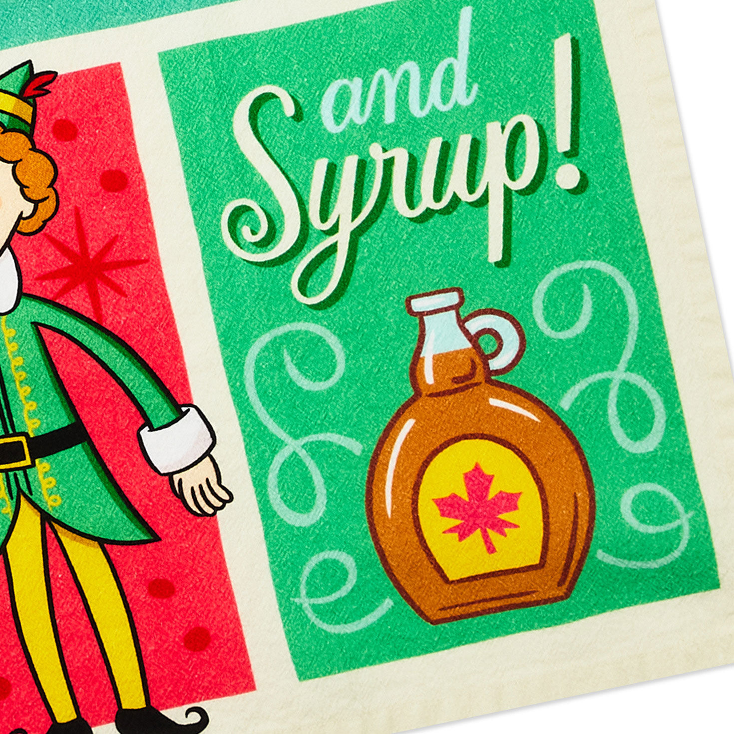 Buddy the Elf Four Food Groups Kitchen Towel closeup view image number 5