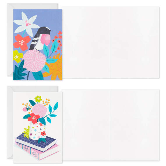 Assorted Folk-Art Floral Blank Cards, Pack of 12, , large image number 3