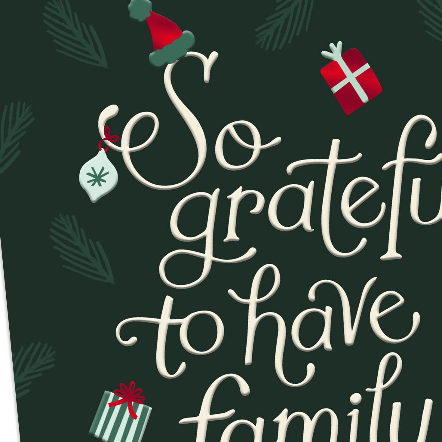 Festive Holiday Icons Family Christmas Card Card Front Detail image number 4