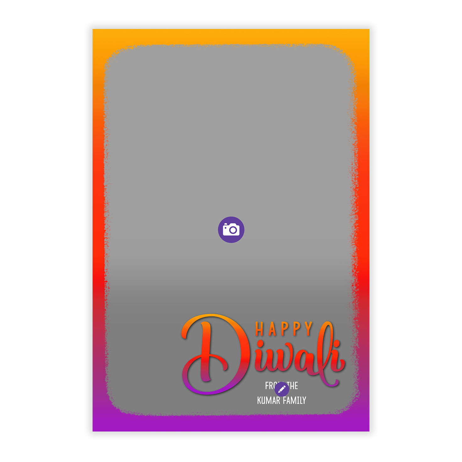 Bright Border Flat Diwali Photo Card, , large image number 5