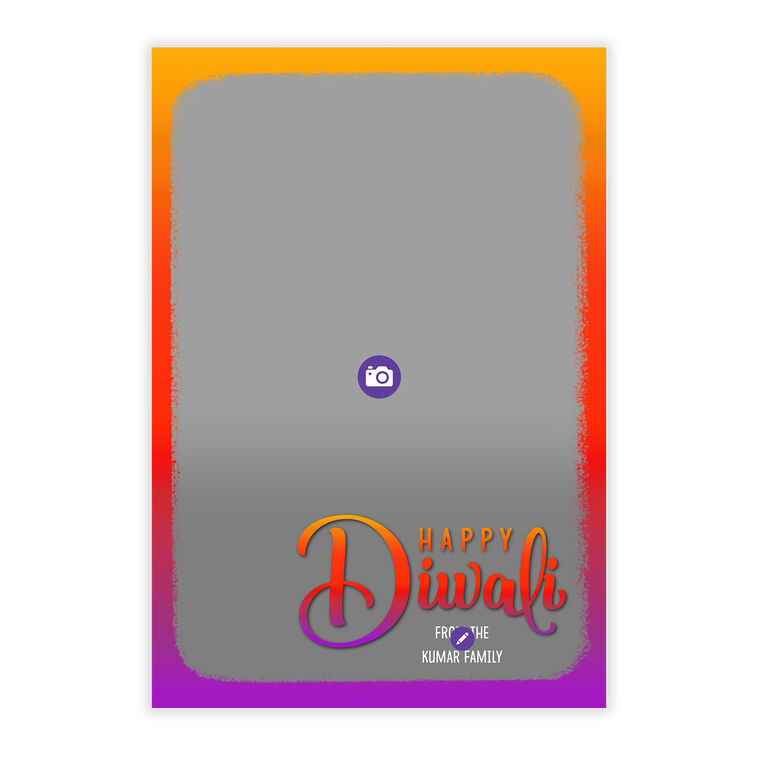 Bright Border Flat Diwali Photo Card, , large image number 5