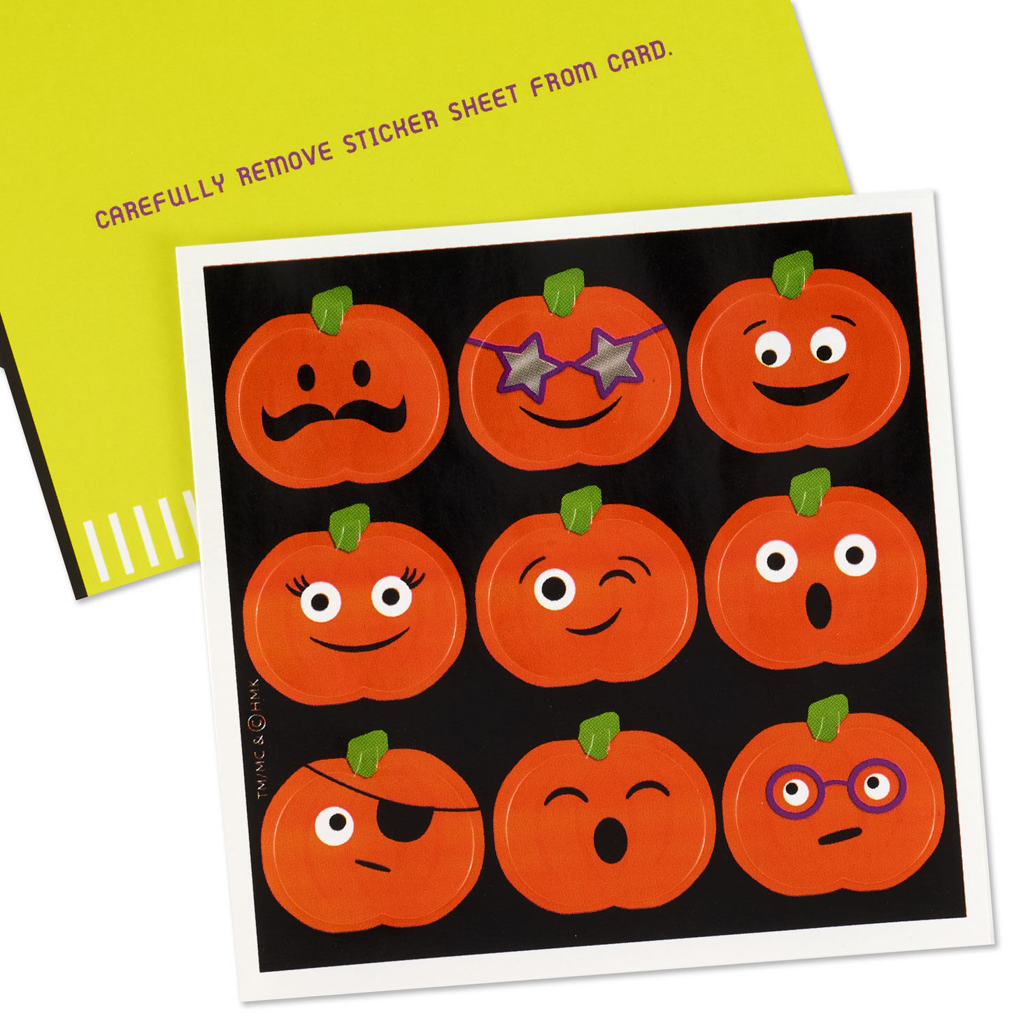 Orange Pumpkin Face Stickers Halloween Card for Grandson attachment detail image number 5