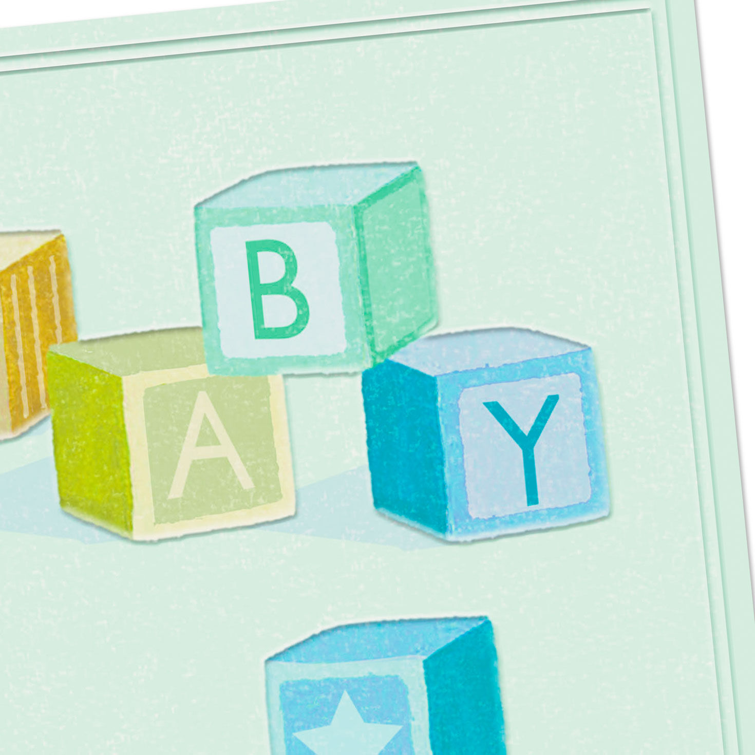 Baby Blocks Welcome New Baby Boy Card Card Cover Detail image number 4