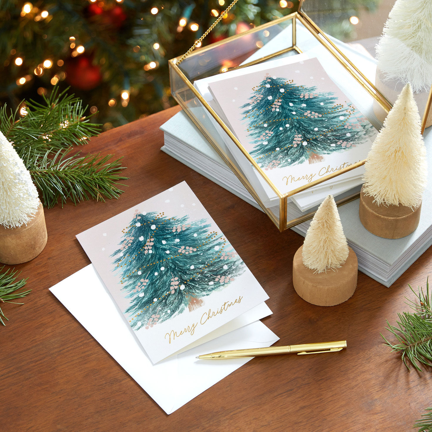Artistic Tree Boxed Christmas Card Pack in use image number 7