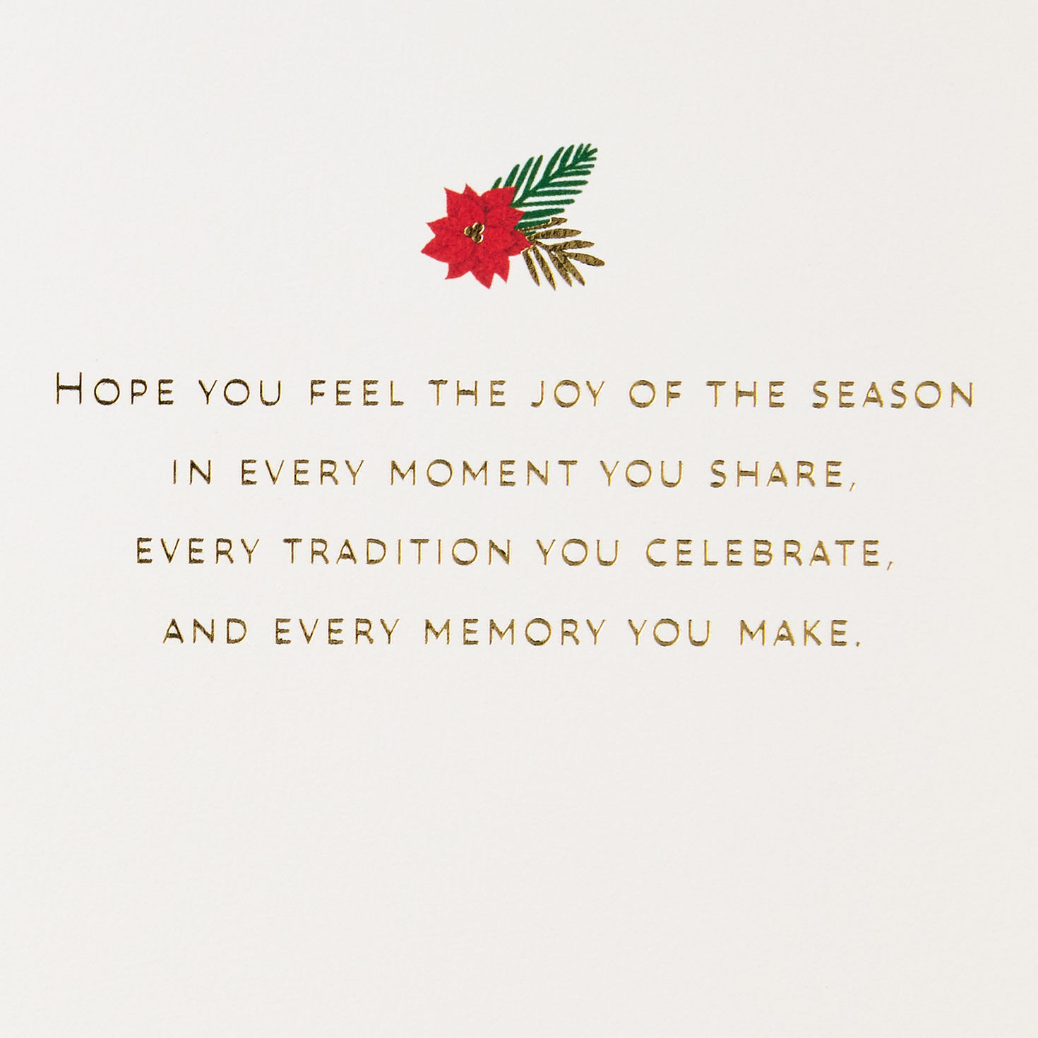 Merry Christmas Poinsettias Christmas Card With Hoop Wreath Sentiment image number 2