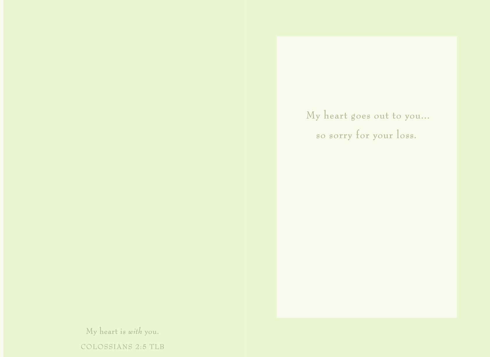 My Heart Is With You Religious Sympathy Card