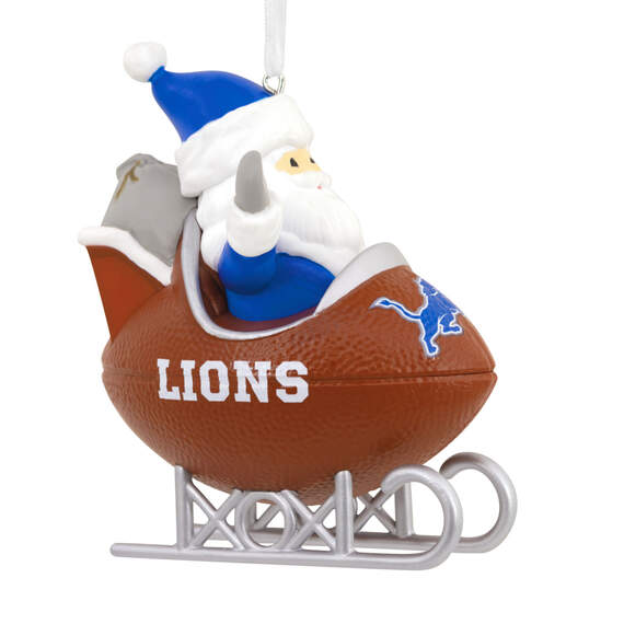 NFL Detroit Lions Santa Football Sled Hallmark Ornament, , large image number 1
