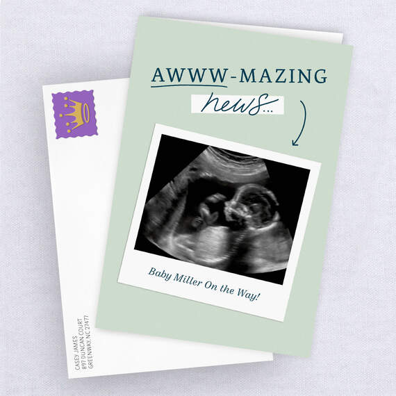 Aw-Mazing News Folded Congratulations Photo Card, , large image number 4