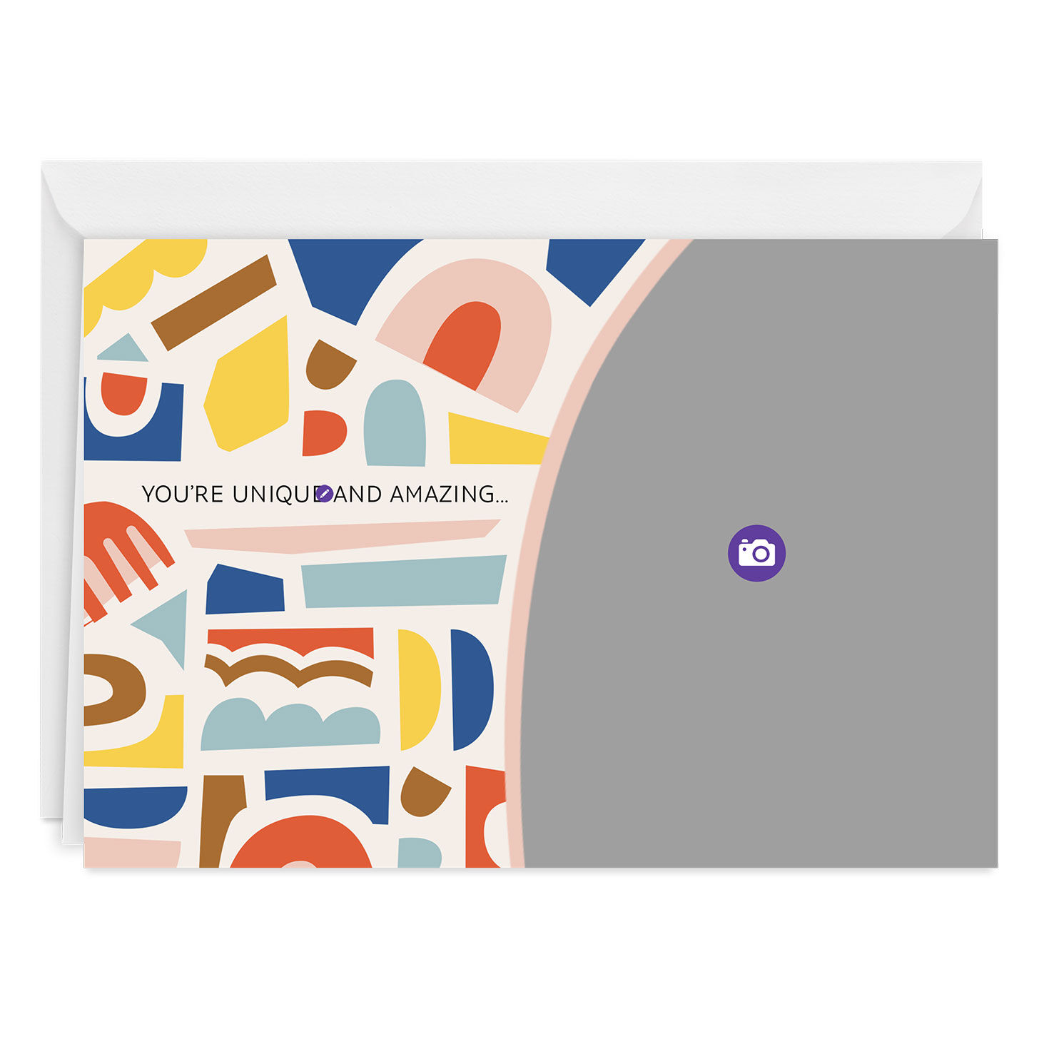 Personalized Colorful Shapes Photo Card  image number 3