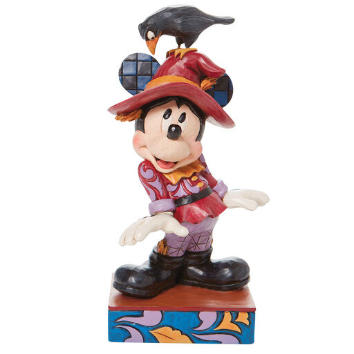 Jim Shore Disney Scarecrow Mickey Mouse With Crow Figurine, 7.6", 