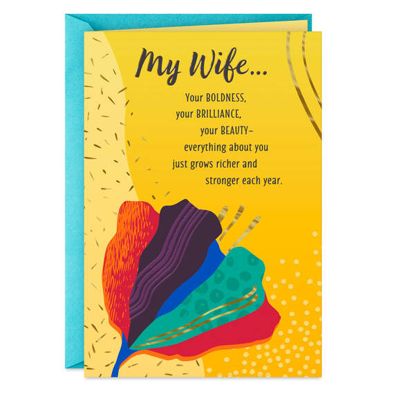 Bold, Brilliant, Beautiful Birthday Card for Wife