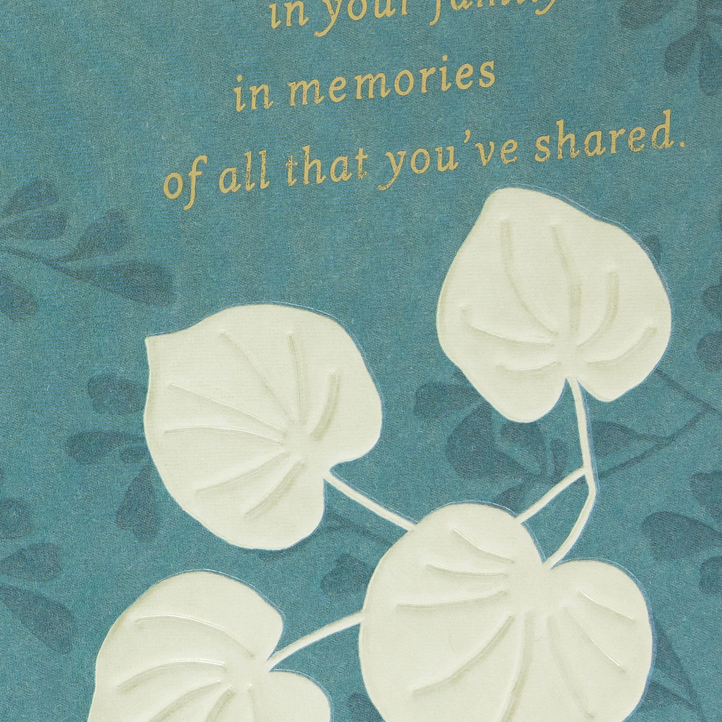 White Leaves on Green Son Sympathy Card Card Front Detail image number 4
