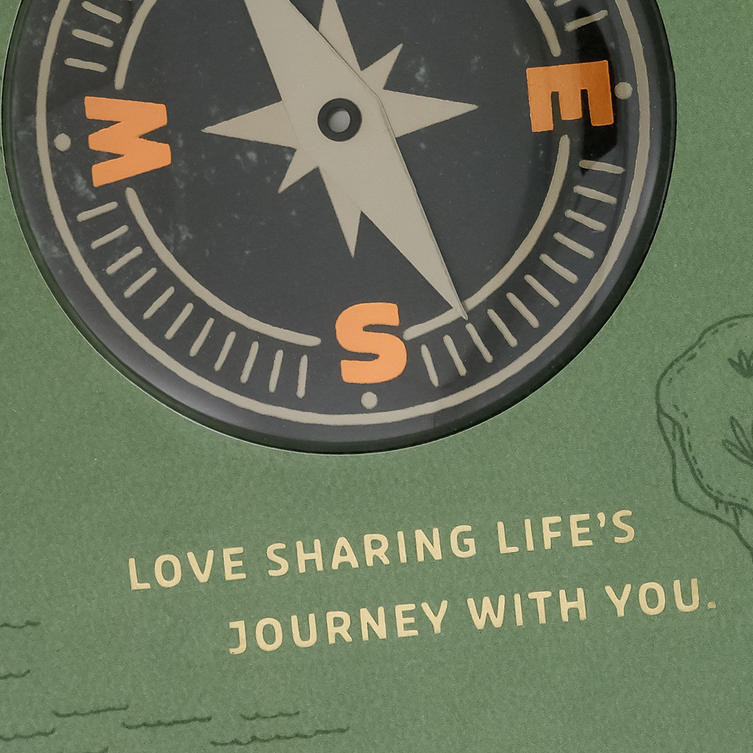 Compass on Map Father's Day Card for Husband Card Front Detail image number 5