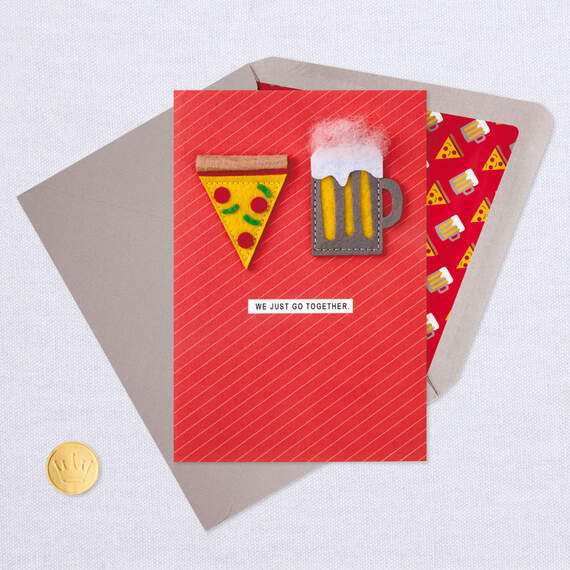 We Go Together Like Pizza and Beer Love Card, , large image number 5