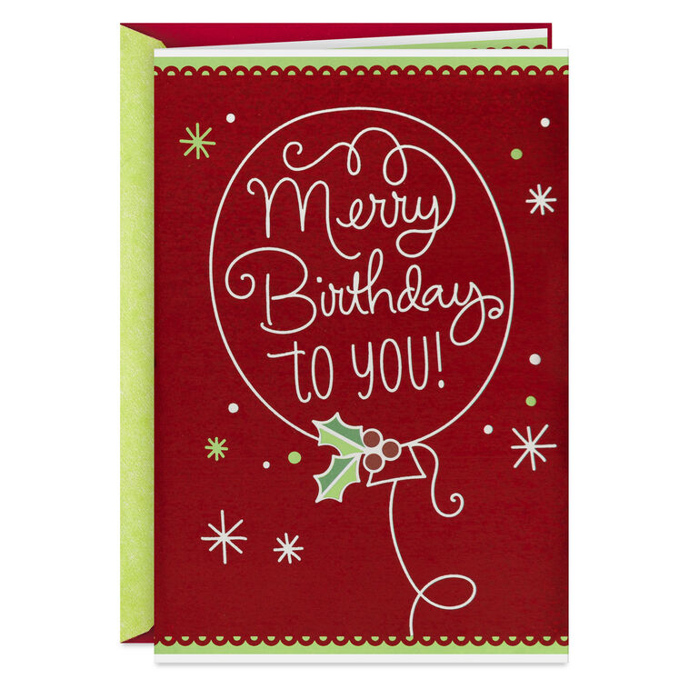 Very Merry Christmas Birthday Card