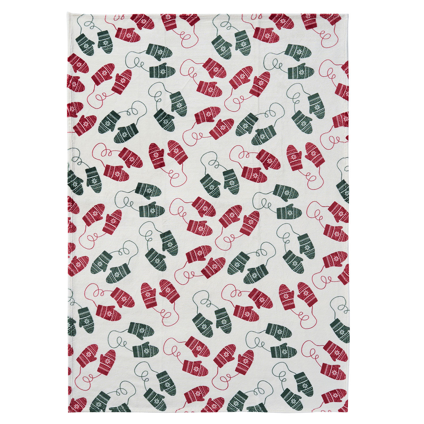 Hallmark Holiday Mittens Plush Throw - 50x70 front flat image number 2