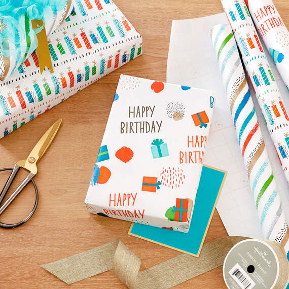 Assorted Colorful Birthday Wrapping Paper 3-Pack, 60 sq. ft., , large image number 3