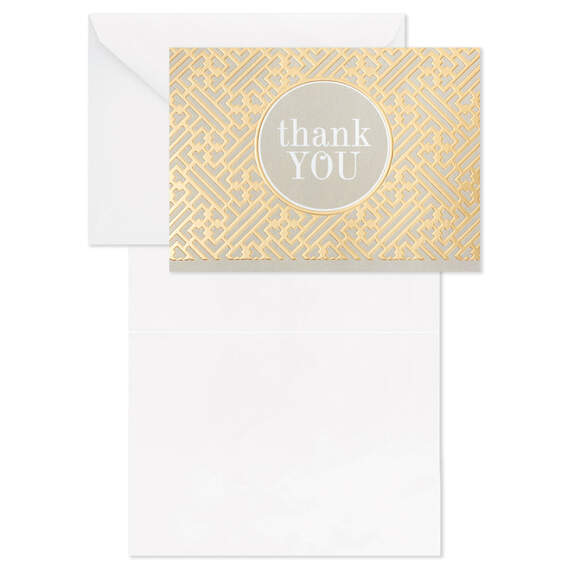 Gray and Gold Bulk Blank Thank-You Notes, Pack of 50, , large image number 4