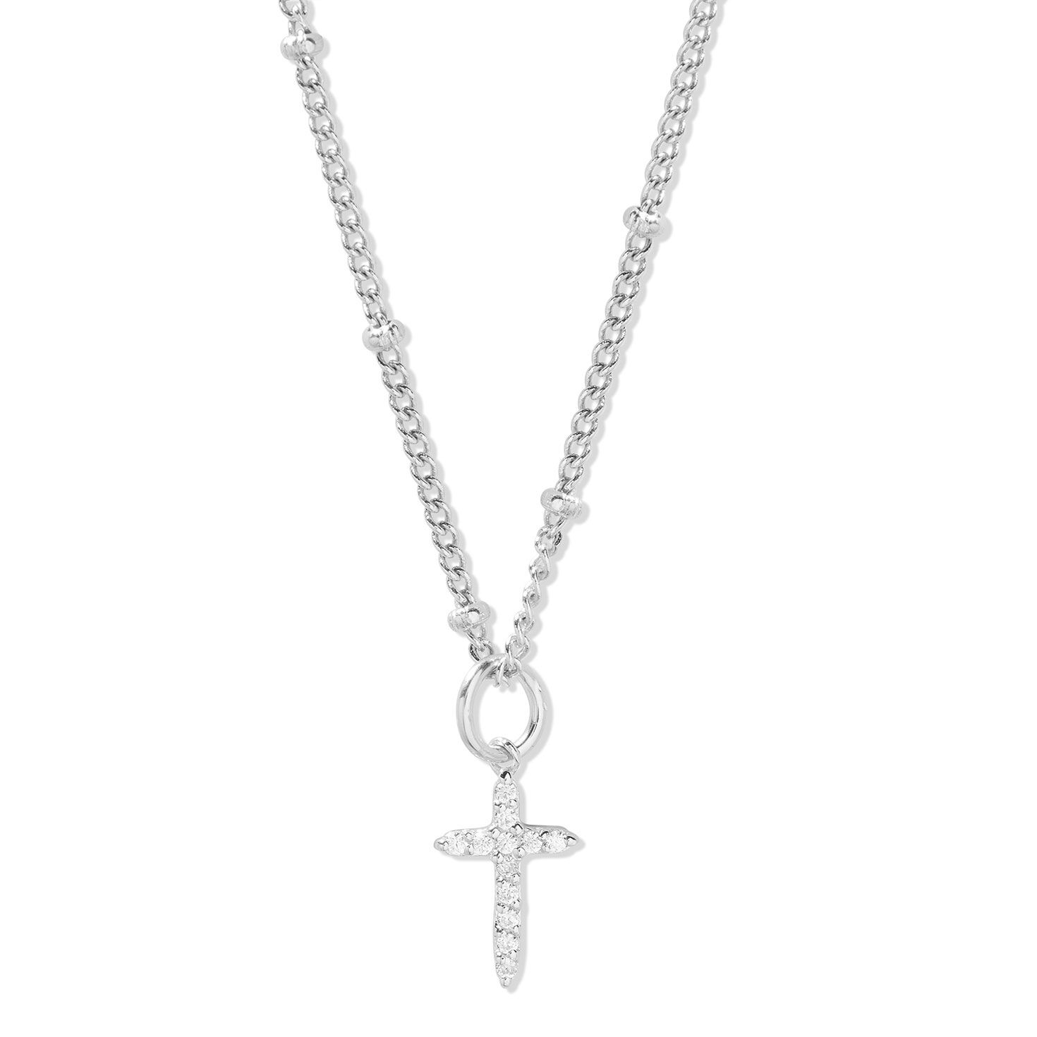 Josephine Cross Necklace, Silver