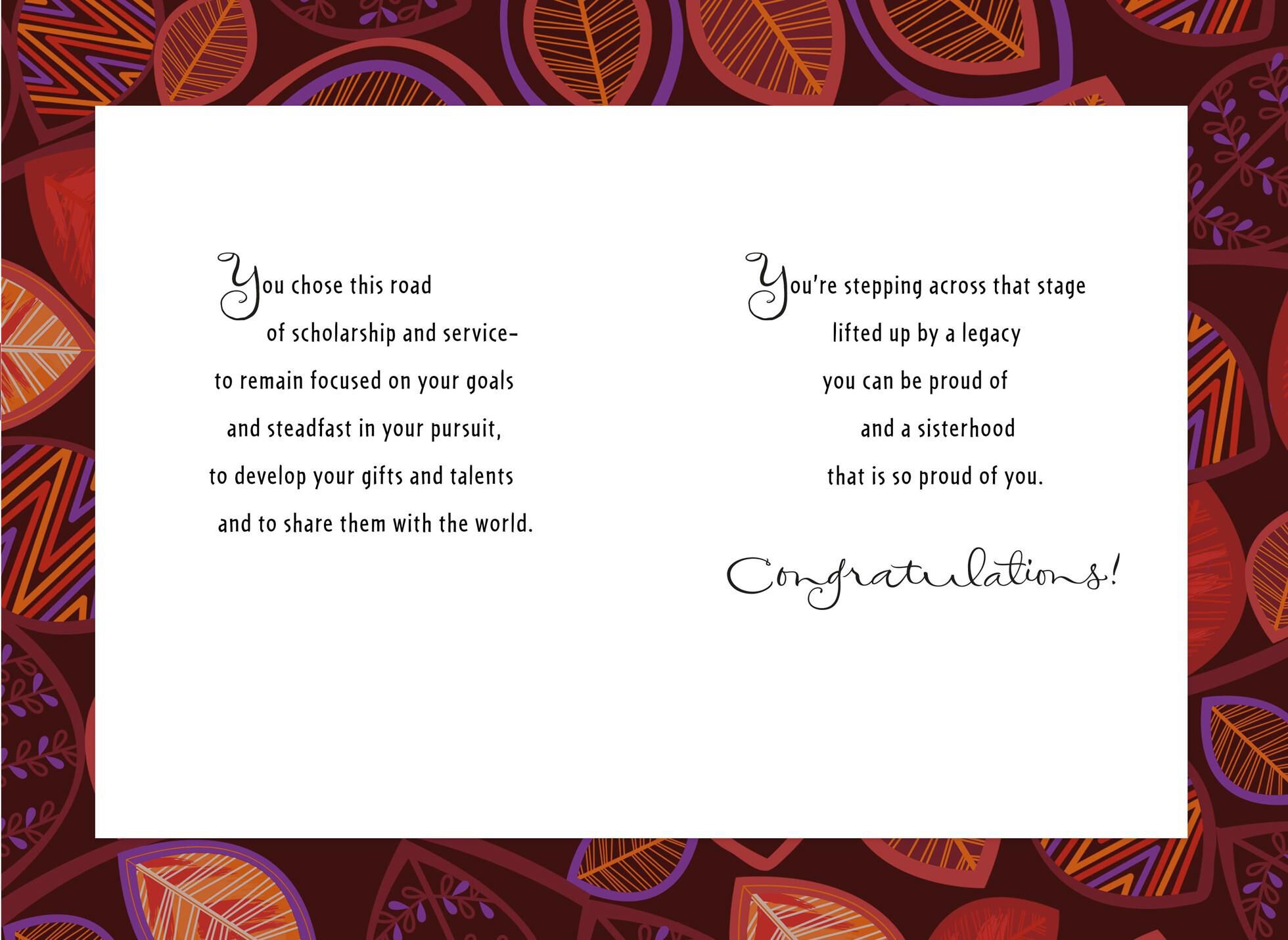 Excellence in Sisterhood Graduation Card
