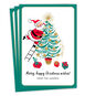 Santa Decorating Tree Personalized Christmas Card front fanned image number 1