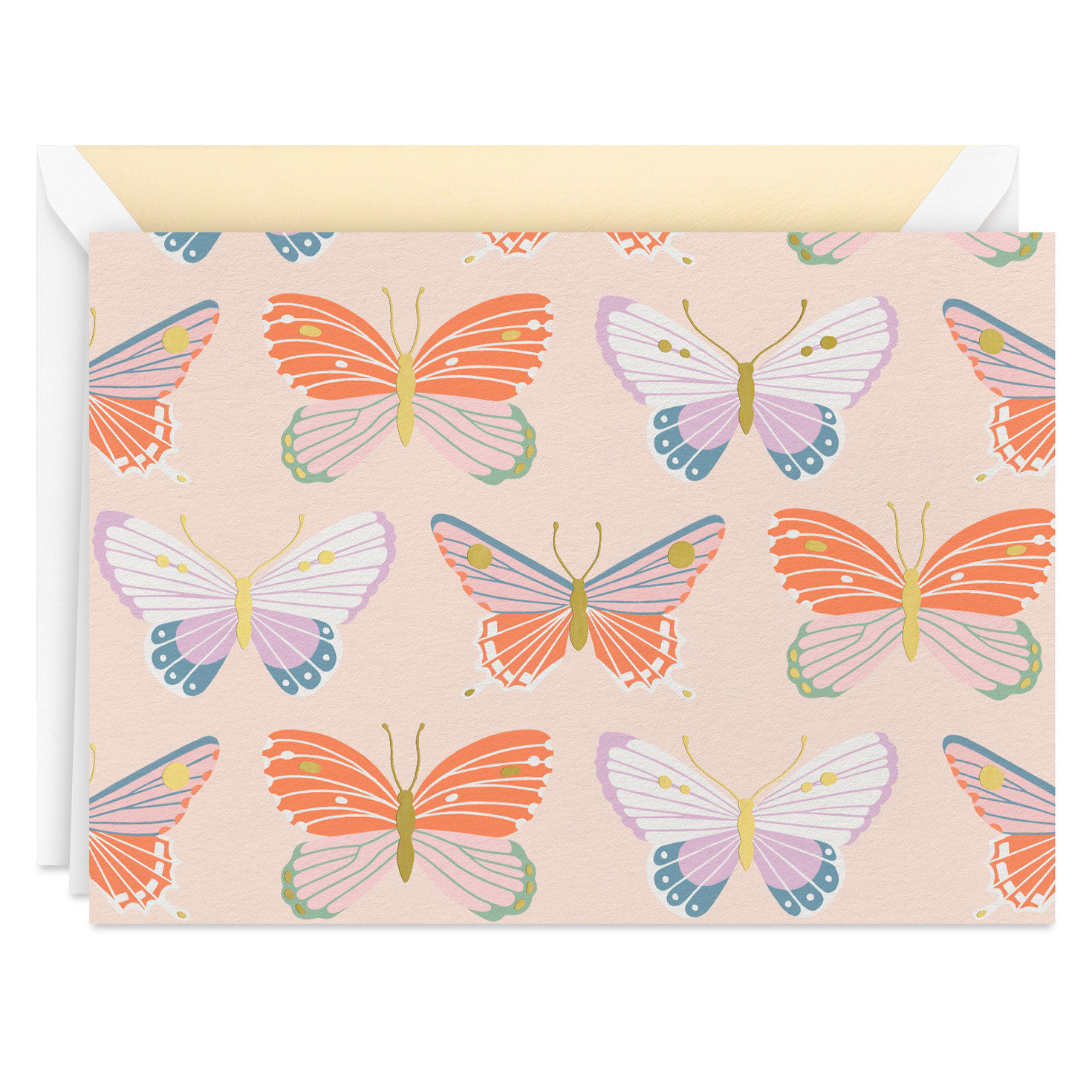 Butterflies on Blush Blank Note Cards Pack  image number 2