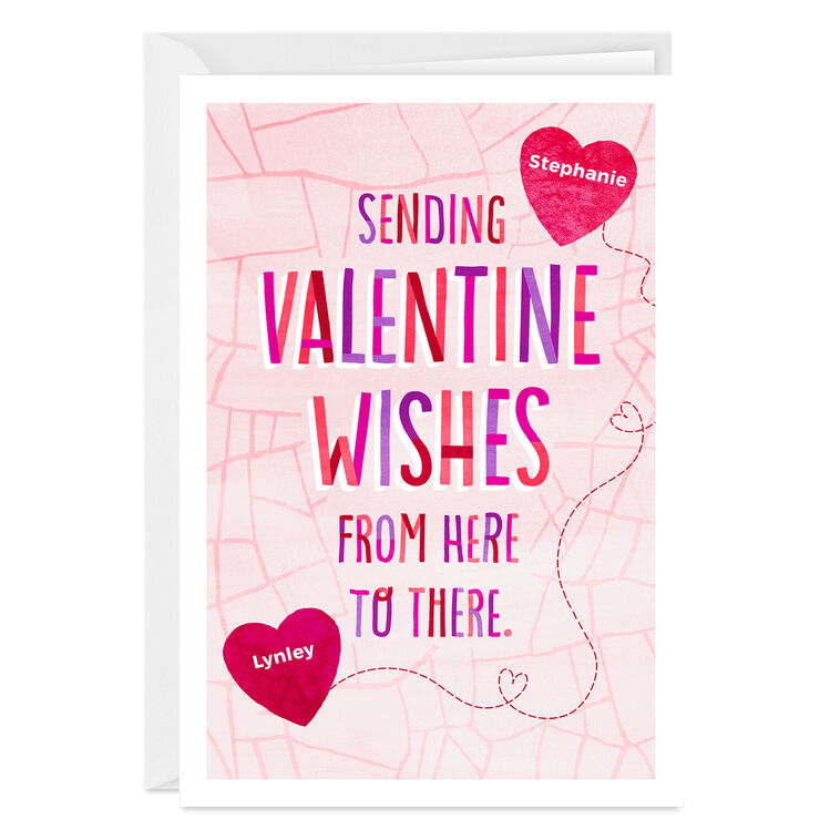 Wishes Here to There Custom Valentine’s Day Card