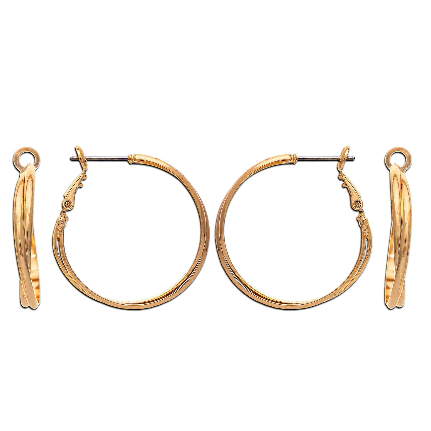 Rain Jewelry Gold Metal Twisted Hoop Earrings - Earrings