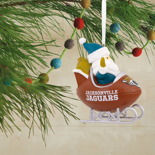 NFL Jacksonville Jaguars Santa Football Sled Hallmark Ornament, 