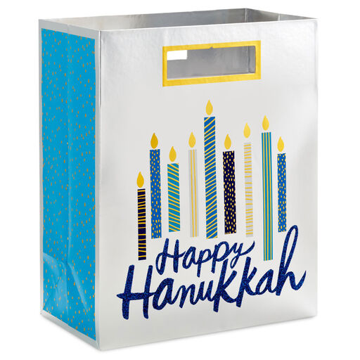 9.6" Happy Hanukkah Candles Medium Gift Bag, 