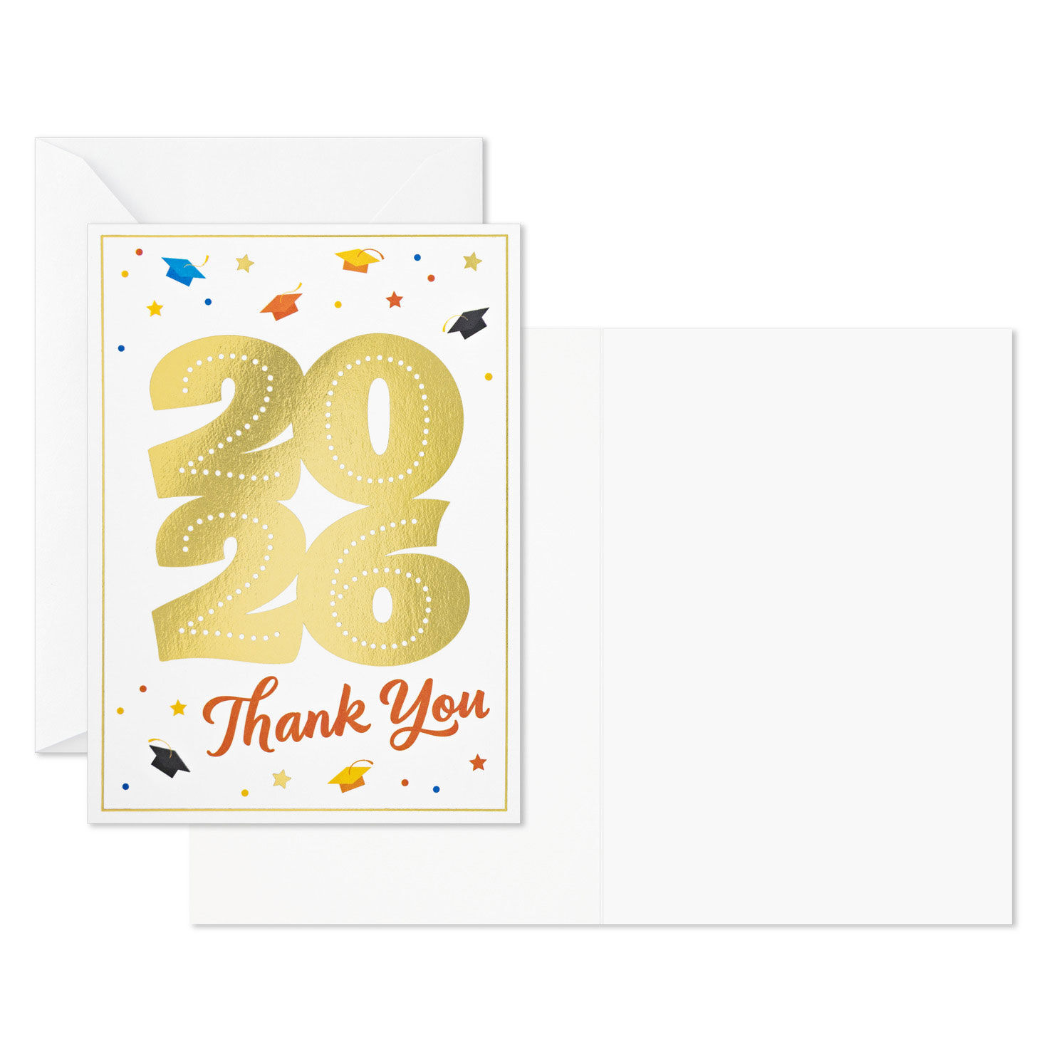 Gold Foil 2026 Graduation Thank You Notes Pack Card Front with Sentiment image number 3
