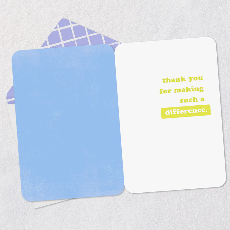 Shining Sun in Blue Sky Teacher Thank You Card Open card with envelope image number 3